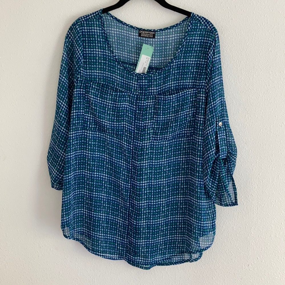 Papermoon Wynn Front Pocket Polka dot blouse